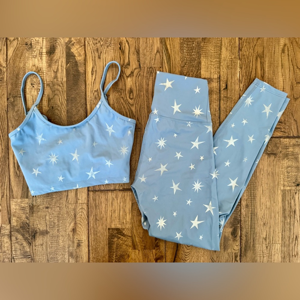 Beach Riot Libby Sports Bra Piper Leggings Set Winter Star Women's Size S Q
